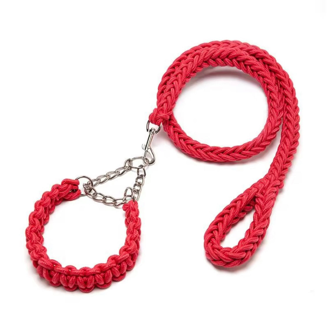 Woven Lead & Collar Red